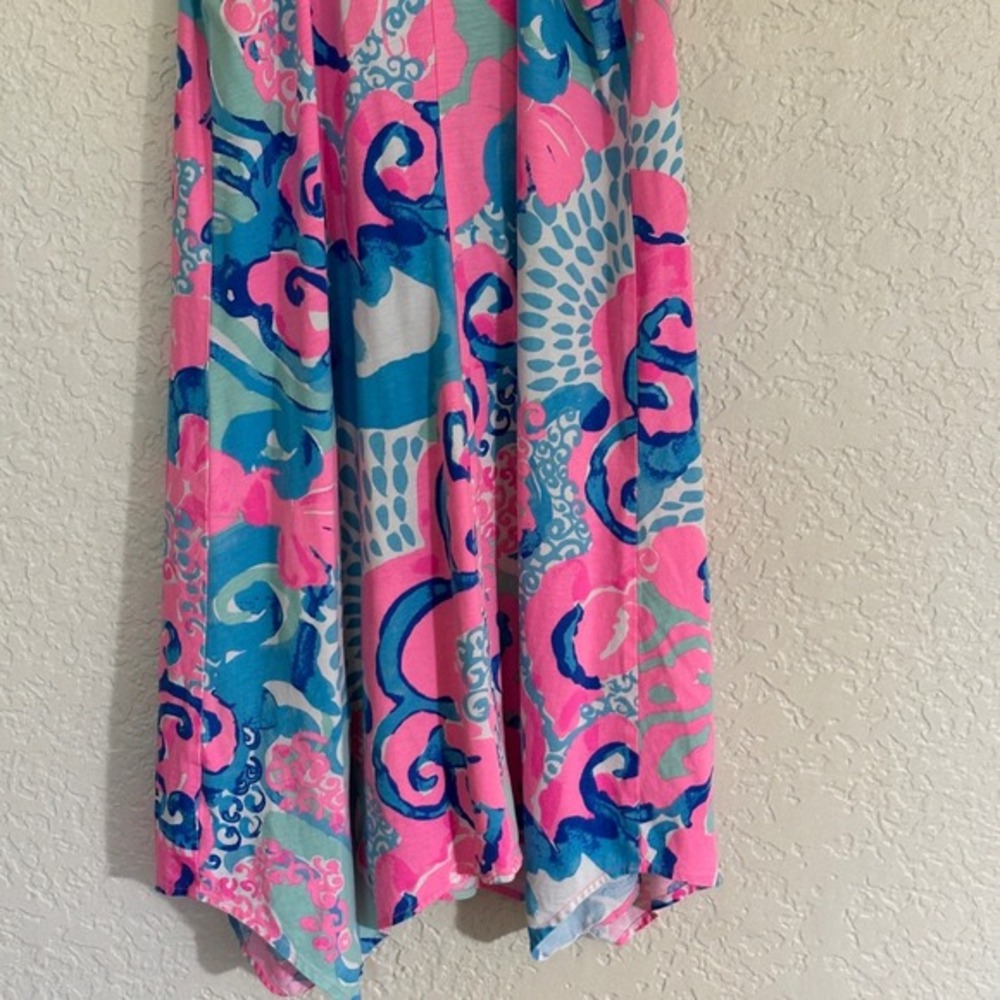 Lilly Pulitzer Tank Dress S Pink Blue Floral Sleeveless  Im So Jelly Coral Reef - Picture 9 of 11